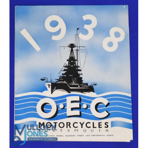 934 - Automobilia - OEC Motor Cycles 1938 Sales Catalogue - fold out sales catalogue illustrating four of ... 