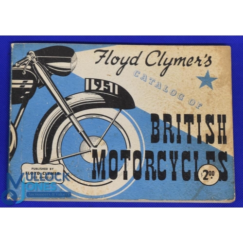 937 - Automotive - Floyd Clymer's Catalogue of British Motor Cycles - Booklet Dated 1951 - An extensive 15... 