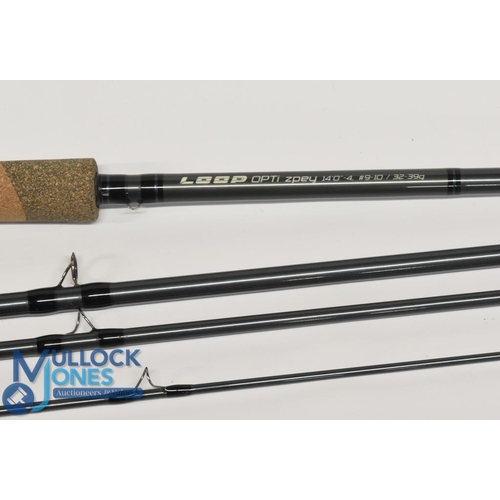 A scarce Loop Opti Z Spey carbon salmon fly rod 07-71-0136, 14ft 4pc ...