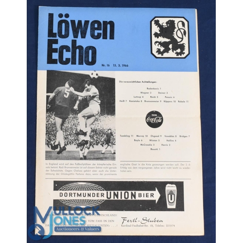 1074 - 1965/66 Fairs Cup match programme Munich 1860 v Chelsea programme 15 March 1966 Lowen Echo; fair/goo... 