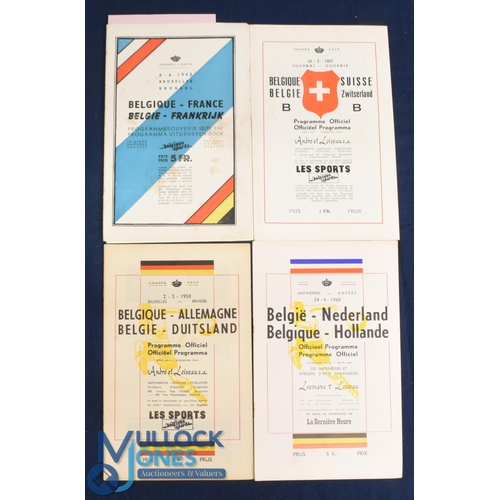 1078 - Selection of Belgium international match programmes 1948 France, 1957 Switzerland 'B' international,... 