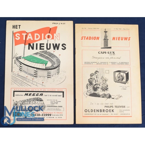 1079 - 1961 Amsterdam Select XI v Spurs (Double Champions) 17 May 1961 Stadion Nieuws match programme; 1963... 