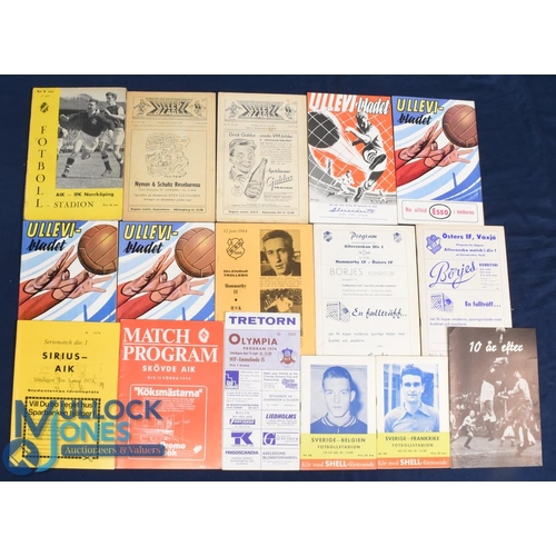 1083 - Selection of Sweden football programmes 1956 AIK Stokholm v IFK Norrkoping, 1958 Kamraterna v Halsin... 