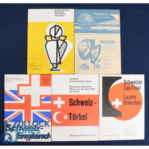 1084 - Selection of Switzerland match programmes 1960/61 Young Boys Berne v Hamburg SV (European Cup), 1960... 