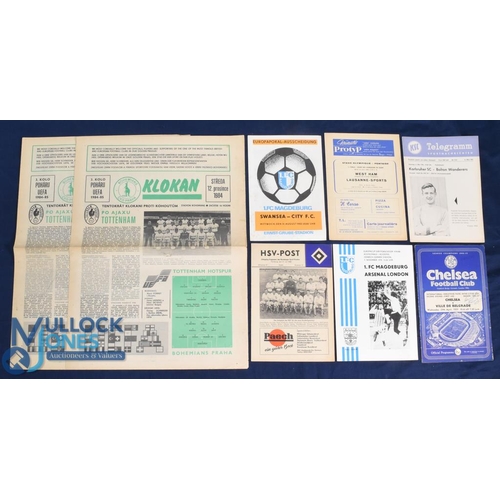 1087 - Selection of football programmes 1961 Karlsruher SC v Bolton Wanderers (friendly), 1968 Hamburg SV v... 