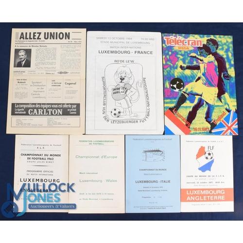 1091 - Selection of Luxembourg international match programmes 1960 England (WC qualifier - England win 9-0)... 