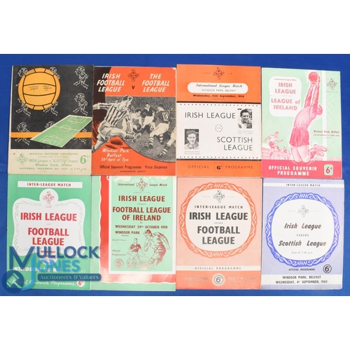 1144 - Selection of international inter-league match programmes to include 1948 Irish League v Scottish Lea... 