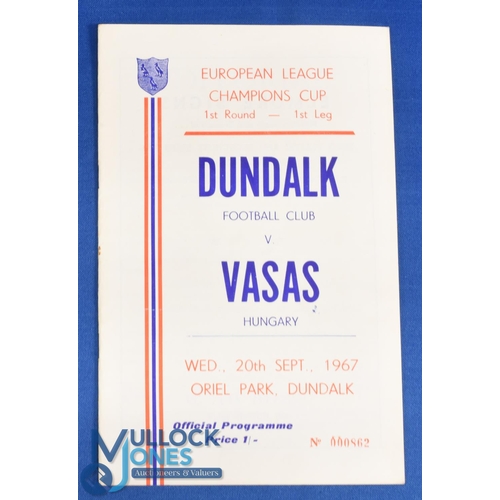 1149 - 1967/68 Dundalk v Vasas Budapest European Champions Cup programme 20 September 1967; good. (1)