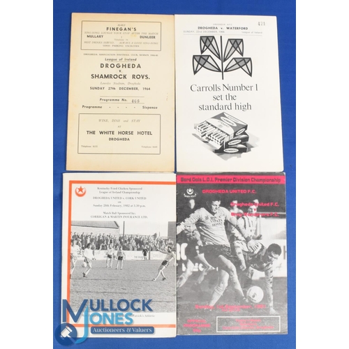 1183 - Drogheda FC home match programmes 1964/65 Shamrock Rovers, 1968/69 Waterford, 1981/82 Cork Utd, 1991... 