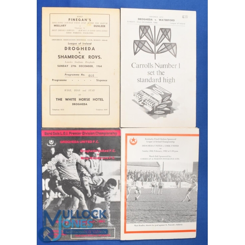 1183 - Drogheda FC home match programmes 1964/65 Shamrock Rovers, 1968/69 Waterford, 1981/82 Cork Utd, 1991... 