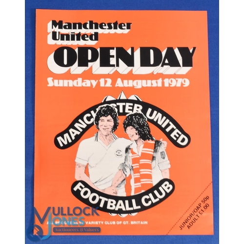 1189 - 1979 Manchester United Open Day at Old Trafford, 4 page match programme, Sunday 12 August 1979, even... 