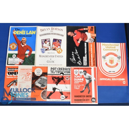 1195 - Manchester Utd player testimonial programmes, 1975 v 1968 European Cup winners (Pat Crerand), 1993 v... 