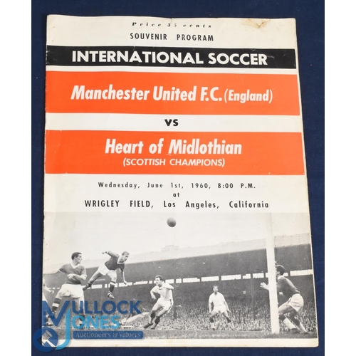 1214 - 1960 American/Canadian Tour Heart of Midlothian v Manchester Utd match programme 1st June 1960 at Wr... 