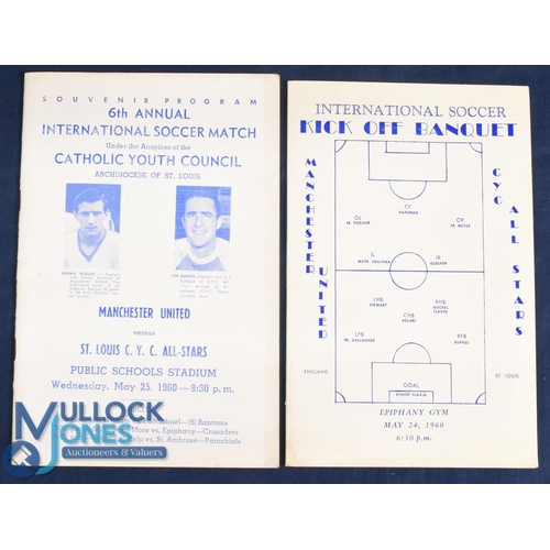 1216 - 1960 American/Canada St Louis CYC All-Stars v Manchester Utd match programme 25 May 1960 at Public S... 