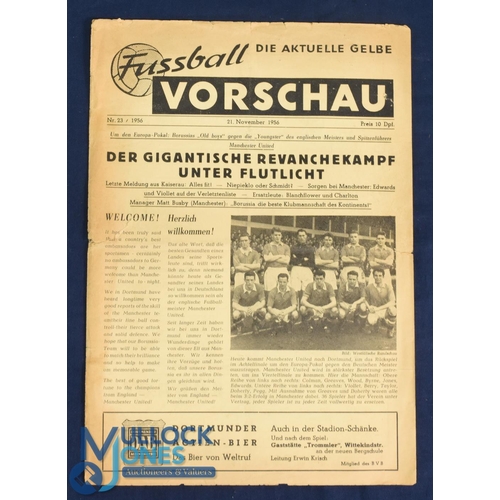 1227 - 1956/57 European Cup match programme Borussia Dortmund v Manchester Utd 21 November 1956; contains a... 