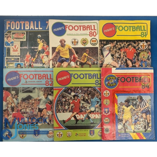 1248 - 1979-1984 Panini Football Sticker Albums: a 90% full 1979, a part full 1980, 95% but missing rear co... 