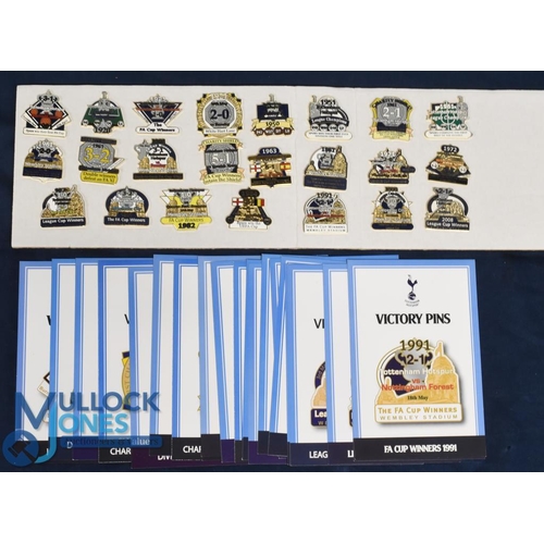 1271 - 23x Tottenham Hotspurs Football Danbury Mint Victory Metal Enamel Pin Badges, with 23 victory cards