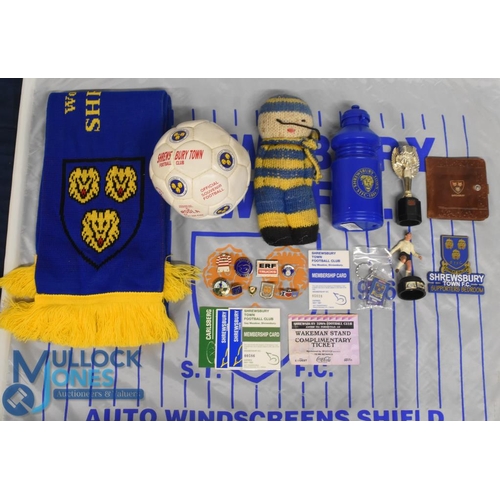 1276 - Shrewsbury Town Football Collectables: a mixed lot to include enamel football badges, keyring 1996 f... 