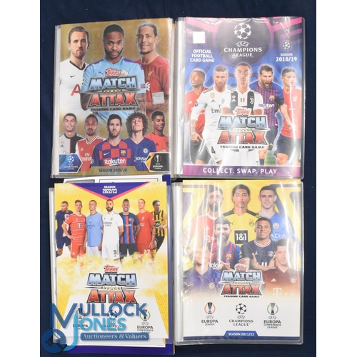 1277 - Topps Match Attax Football Cards: 4 part filled albums of Europa League, Champions League, Europa Co... 