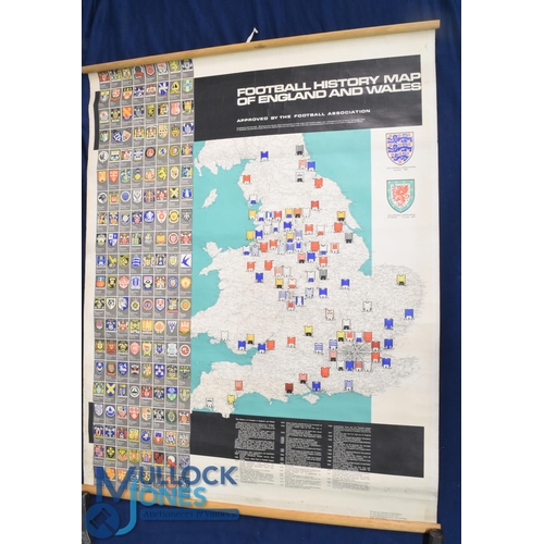 1285 - Period Wall Chart: The History of England & Wales Football Clubs, approved by the FA c1971 completed... 