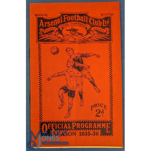 1319 - 1935/36 Arsenal v Barnsley FA Cup football programme 29 Feb, centre fold, staple bleed internally, o... 