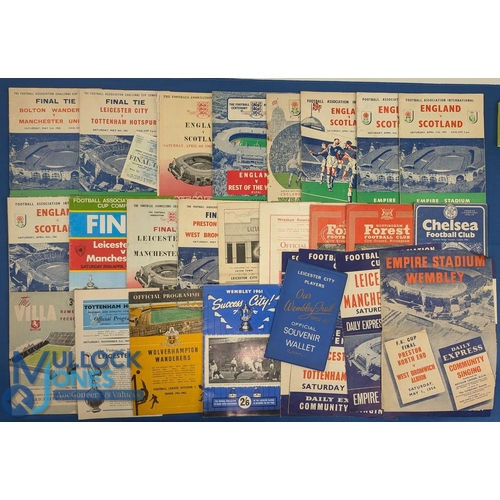 1329 - Assorted Leicester City Football Programmes features 1961 FA Cup Final programme, ticket, souvenir b... 