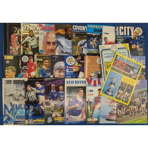 1329 - Assorted Leicester City Football Programmes features 1961 FA Cup Final programme, ticket, souvenir b... 