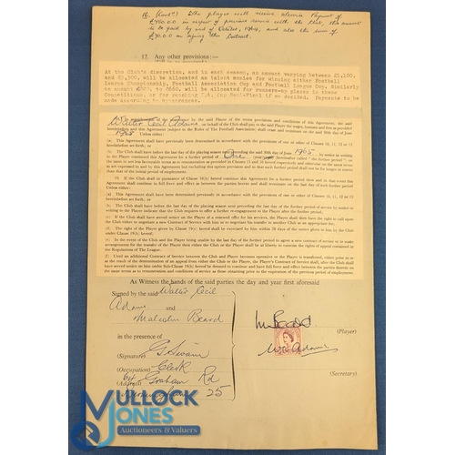 1330 - 1964/65 Malcolm Beard Player Contract signed for Birmingham City, printed and completed by hand, sig... 