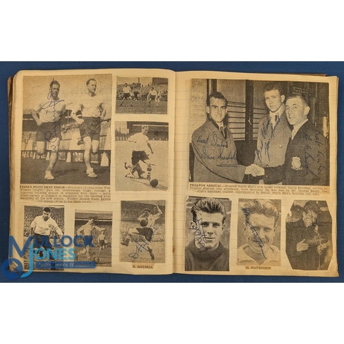 1339 - Preston North End Scrapbook from 1950s onwards, containing multiple signatures of players incl Tom F... 