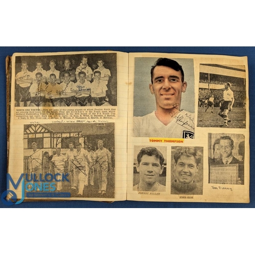 1339 - Preston North End Scrapbook from 1950s onwards, containing multiple signatures of players incl Tom F... 