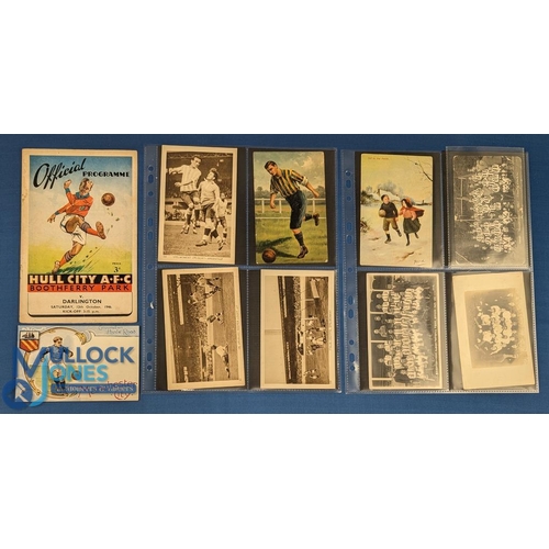 1343 - Collection of football related postcards to include 1928 Olympic Games (3), Young Boys with football... 