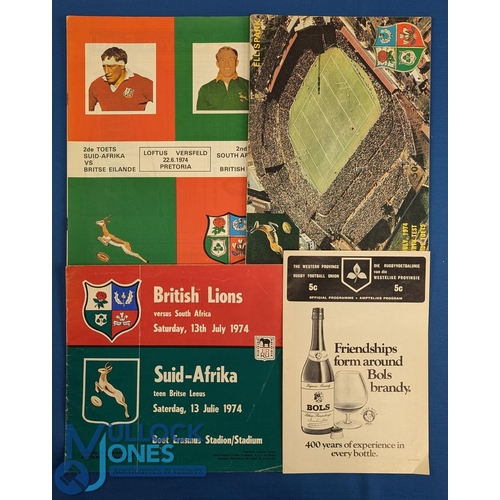 274 - 1974 British & I Lions Test Rugby Programmes (4): All four tests from the exciting 'Unbeaten Lions' ... 