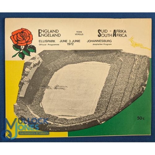 317 - 1972 S Africa v England Test Rugby Programme: Historic first test match between these nations outsid... 