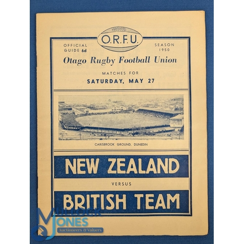 323 - 1950 British & I Lions Test Rugby Programme: Detailed Dunedin issue for the drawn first test, photo ... 