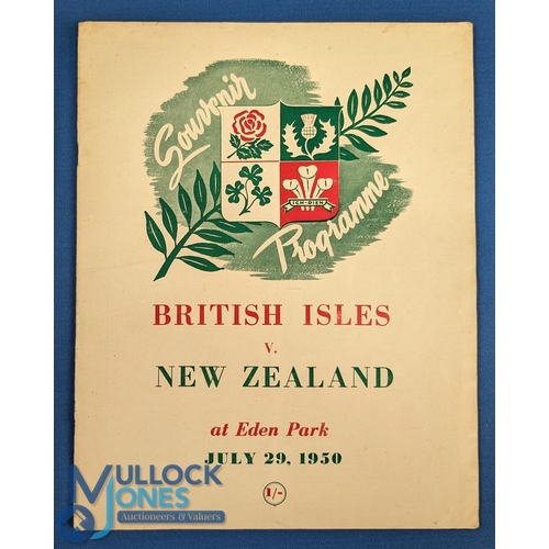 326 - 1950 British & I Lions Test Rugby Programme: Lovely extra-large format with attractive coloured desi... 