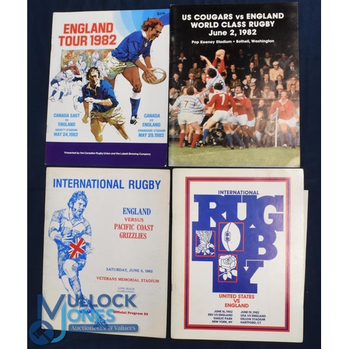 383 - 1982 England in N America Rugby Programmes (4): Fine and unusual (often explanatory, for their new a... 