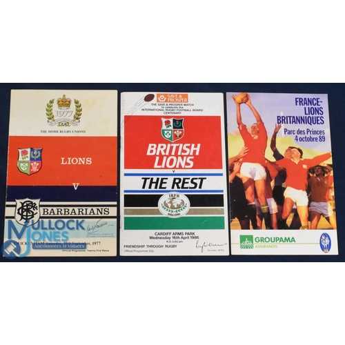 397 - 1977, 86 & 89 British & I Lions Unusual Rugby Programmes (3): The Lions do not often play in the Nor... 