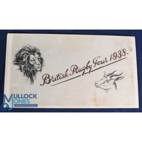 456 - Hugely Rare 1938 British & I Lions in S Africa Rugby Scrapbook: Superb unique memorabilia. Fabric bo... 