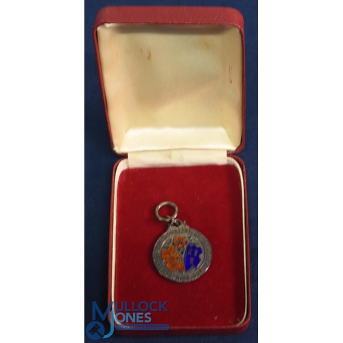 508 - 1984-5 Lancashire Rugby League Senior Cup Runners-up Medal: Splendid boxed collectable enamelled and... 