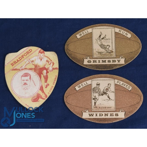 520 - Rugby League Victorian Baines Cards (3): Trio of great survivors, the ever-popular colourful paper s... 