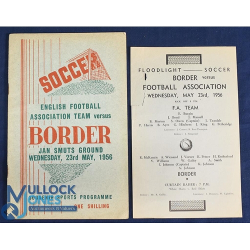 577 - 1956 Border v English FA XI match programme at Jan Smuts Ground, East London 23 May 1956, 32 pages p... 