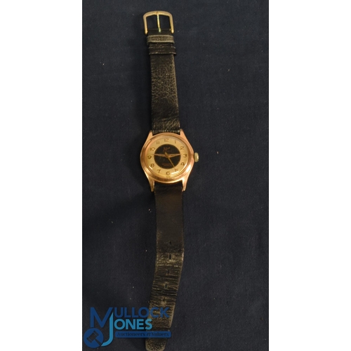 579 - 1956 South African presentation Felea 17 Jewel Watch, waterproof, Inca bloc, stainless steel, leathe... 