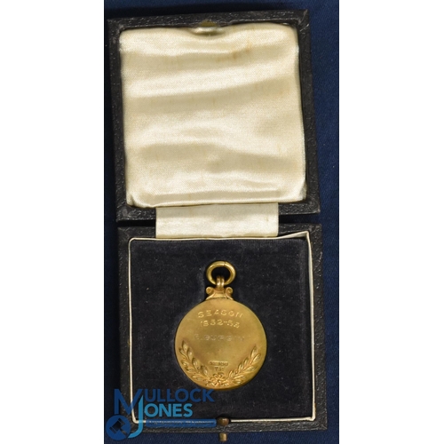 591 - 1952/53 Sheffield United Division 2 League Champions gold medal (hallmarked) awarded to E (Ted) Burg... 