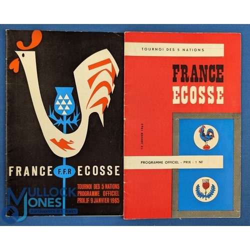 63 - 1963 & 1965 France v Scotland Rugby Programmes (2): Lovely pair of Colombes editions for the Scots' ... 