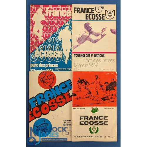 66 - 1975-81 France v Scotland Rugby Programmes (4): Grand quartet of Parc des Princes, Paris productions... 