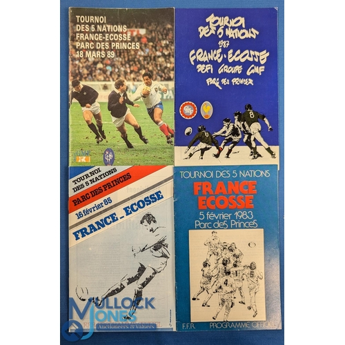 68 - 1983-89 France v Scotland Rugby Programmes (4): Another fine foursome from Paris, all G/VG