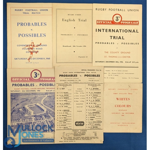 77 - Probables v Possibles etc, English earlier Rugby Trial Programmes (7): Issues from around the countr... 