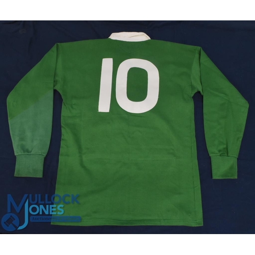 79 - 1984 Tony Ward's Match worn Ireland Rugby Jersey: Green classic issue, shamrock badge, white 10 to r... 