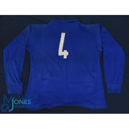 81 - 1979 Francis Haget's Match worn France Rugby Jersey: The great lock's large, deep blue jersey, Adida... 