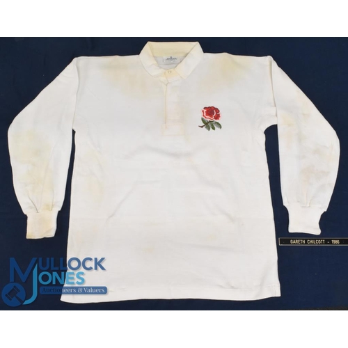 88 - 1986 Gareth Chilcott's Match worn England Rugby Jersey: Bukta 44